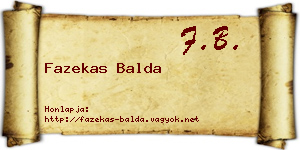 Fazekas Balda névjegykártya
